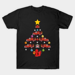 Funny Firefighter Christmas Tree T-Shirt